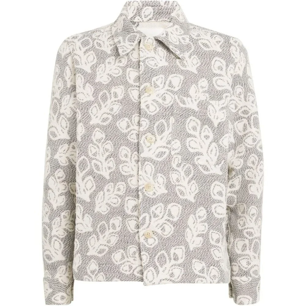 NN07 No Nationality MEN'S Rahim Floral Jacquard Front Jacket Black Melange SMALL - Picture 4 of 5